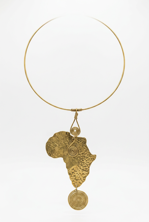 Brass gold bold  Africa necklace